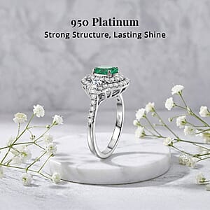 Certified & Appraised Rhapsody AAAA Paraiba Tourmaline and Diamond E-F VS 1.90 ctw Ring in 950 Platinum (Size 6.0) 6.0 Grams