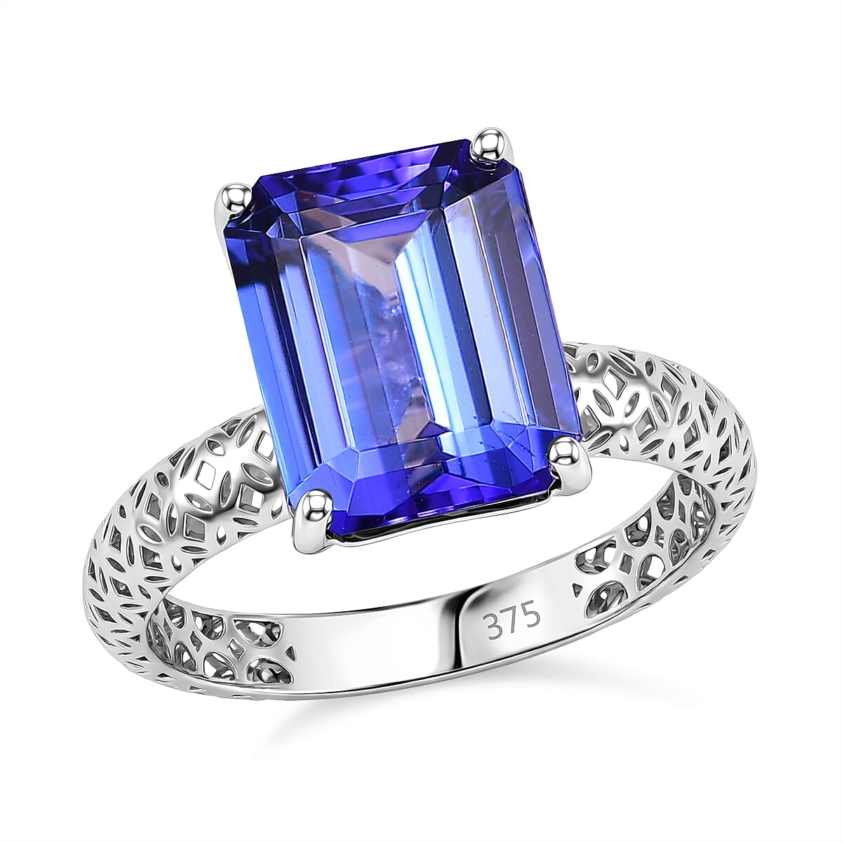 Luxoro Premium Tanzanite 6.10 ctw Ring in 9K White Gold (Size 8.0) image number 3