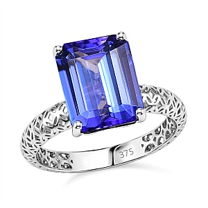 Luxoro Premium Tanzanite 6.10 ctw Ring in 9K White Gold (Size 8.0)