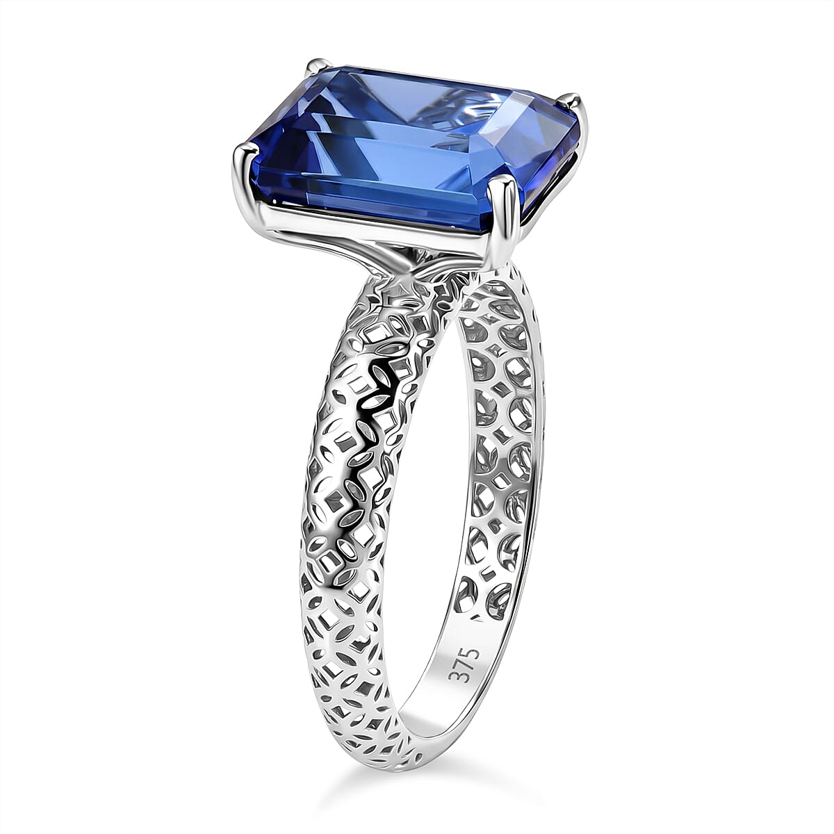 Luxoro Premium Tanzanite 6.10 ctw Ring in 9K White Gold (Size 8.0) image number 4
