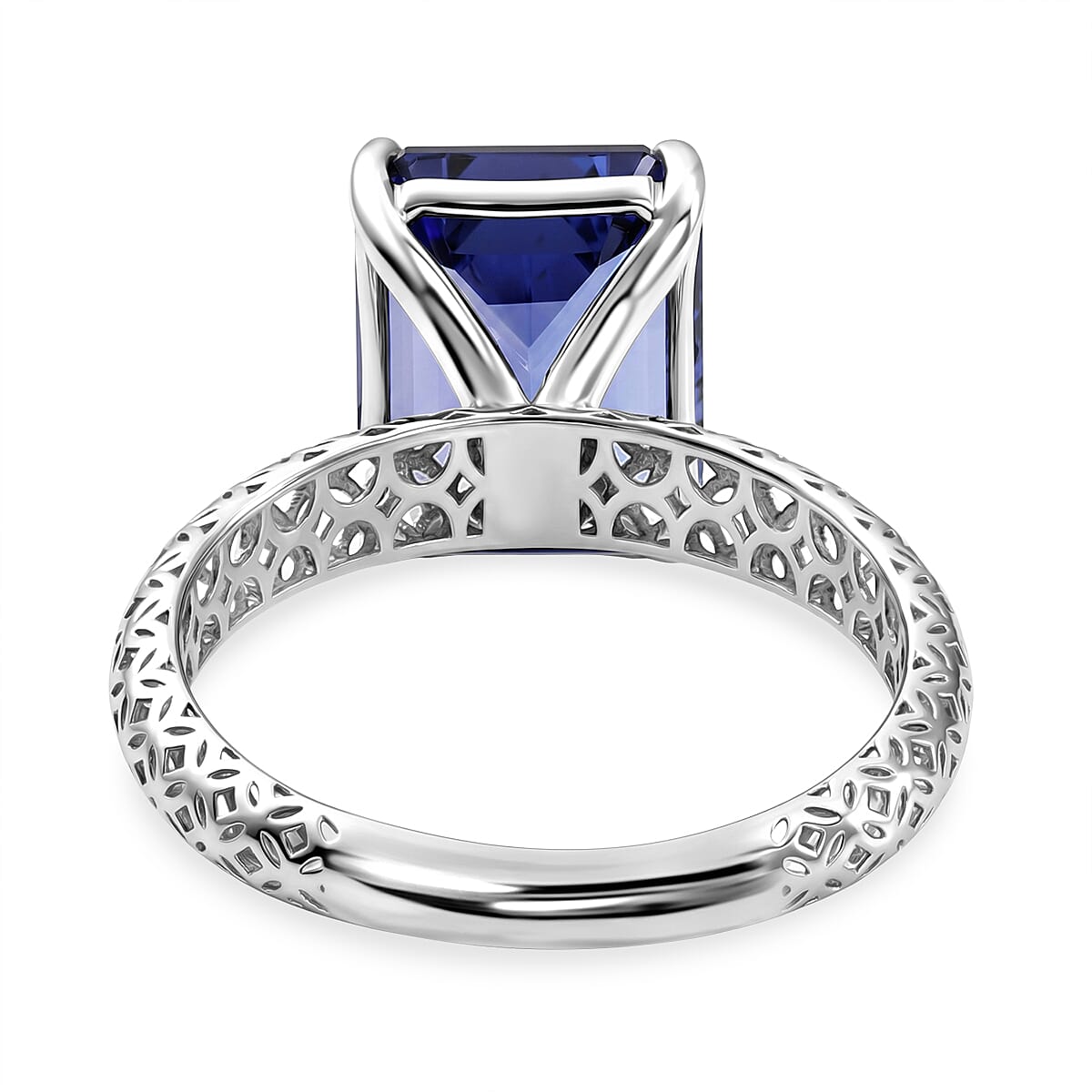 Luxoro Premium Tanzanite 6.10 ctw Ring in 9K White Gold (Size 8.0) image number 5