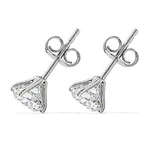 SGL Certified Luxuriant Lab Grown Diamond G-H SI 3.00 ctw Solitaire Stud Earrings in 10K White Gold