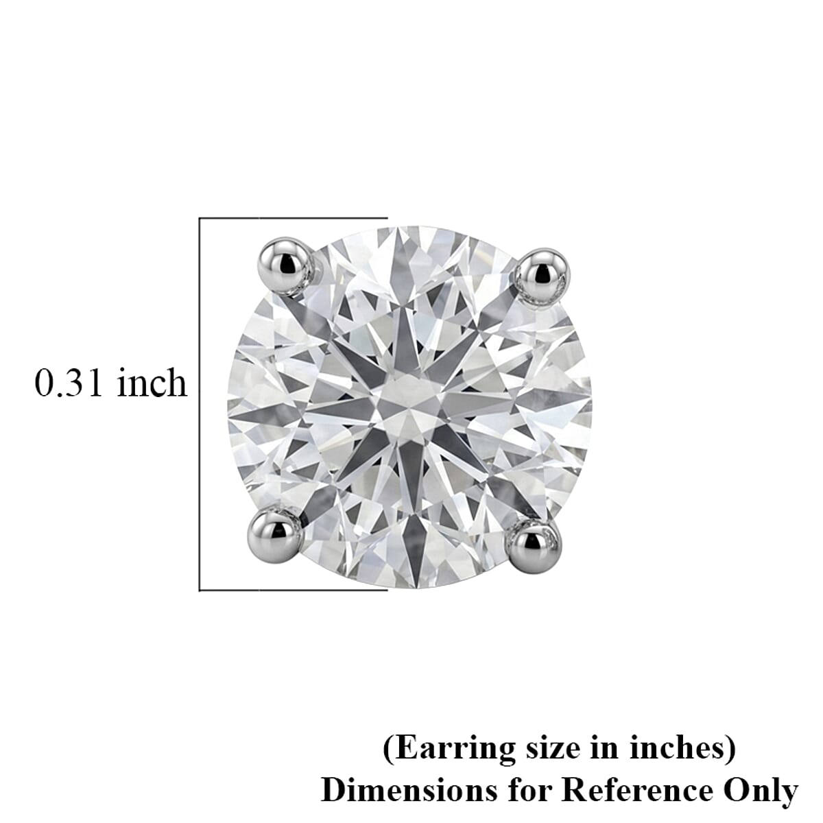 SGL Certified Luxuriant Lab Grown Diamond G-H SI 3.00 ctw Solitaire Stud Earrings in 10K White Gold image number 4