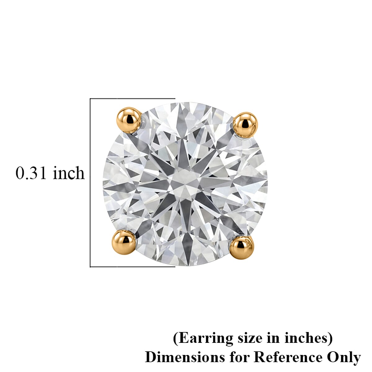 SGL Certified Luxuriant Lab Grown Diamond G-H SI 3.00 ctw Solitaire Stud Earrings in 10K Yellow Gold  image number 4