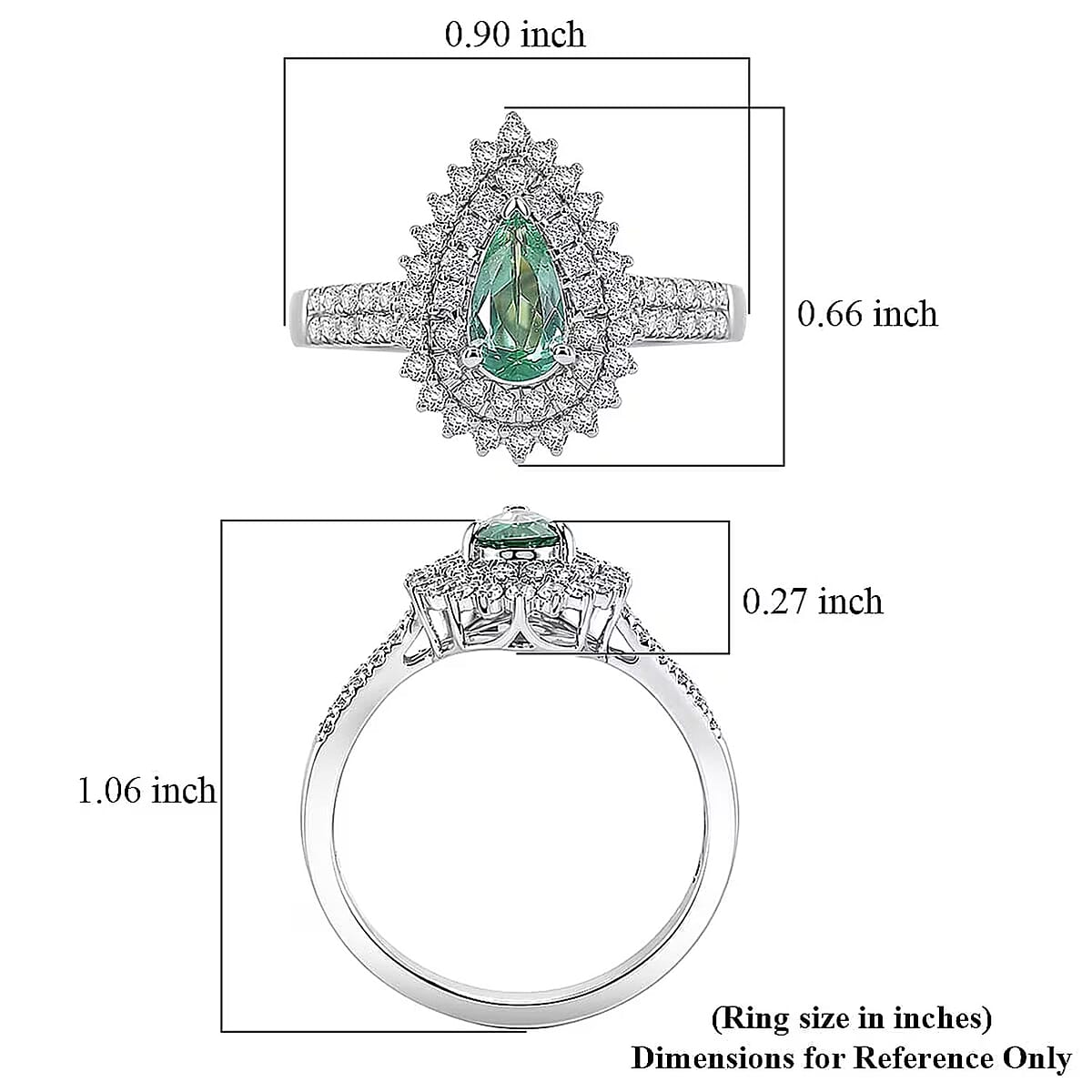 Certified & Appraised Rhapsody AAAA Paraiba Tourmaline and Diamond E-F VS 1.50 ctw Ring in 950 Platinum (Size 6.0) 6.30 Grams image number 5