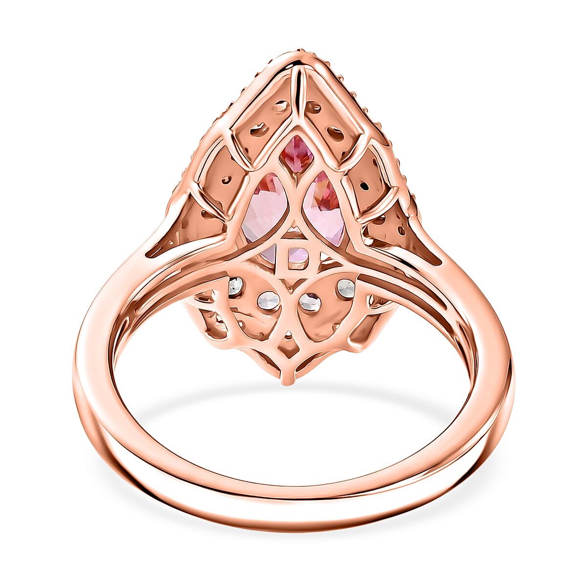 D'Joy Premium Martha Rocha Kunzite and Multi Gemstone 4.00 ctw Blush Garden Halo Ring in 18K Vermeil Rose Gold Over Sterling Silver (Size  6.0)