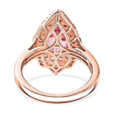 D'Joy Premium Martha Rocha Kunzite and Multi Gemstone 4.00 ctw Blush Garden Halo Ring in 18K Vermeil Rose Gold Over Sterling Silver (Size  6.0)