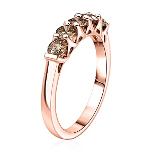 Luxuriant Lab Grown Champagne Diamond (IR) (SI) 1.00 ctw Ring in 18K Vermeil Rose Gold Over Sterling Silver (Size  10.0)