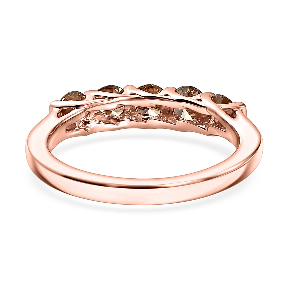 Luxuriant Lab Grown Champagne Diamond (IR) (SI) 1.00 ctw Ring in 18K Vermeil Rose Gold Over Sterling Silver (Size  6.0)