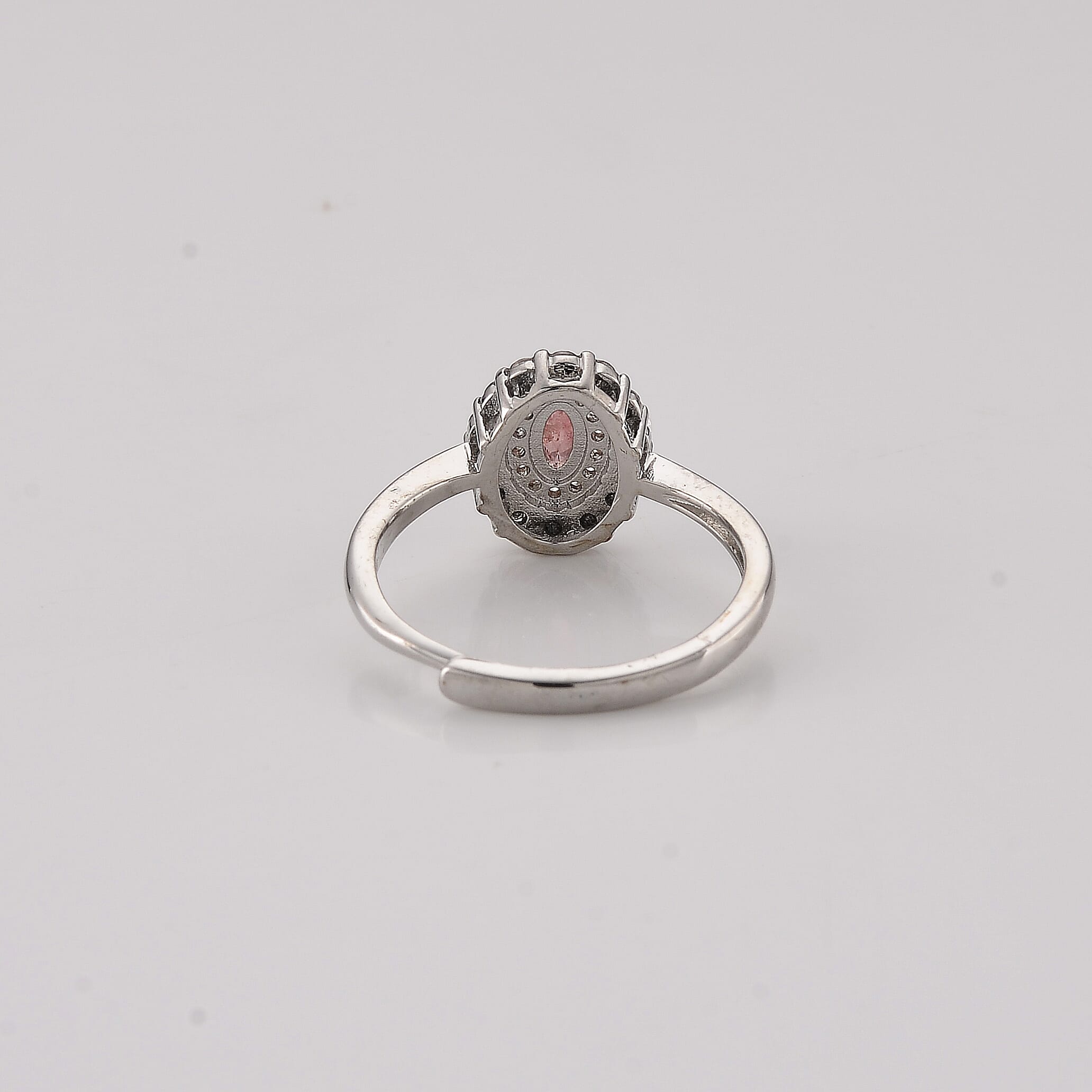 Multi-Tourmaline and Simulated Diamond 4.50 ctw Ring in Silvertone (Adjustable)
