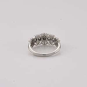 Peridot and Simulated Diamond 2.00 ctw Ring in Silvertone (Adjustable)