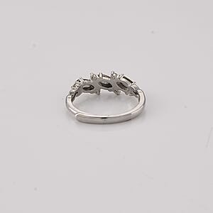 Multi-Tourmaline and Simulated Diamond 2.00 ctw Ring in Silvertone (Adjustable)