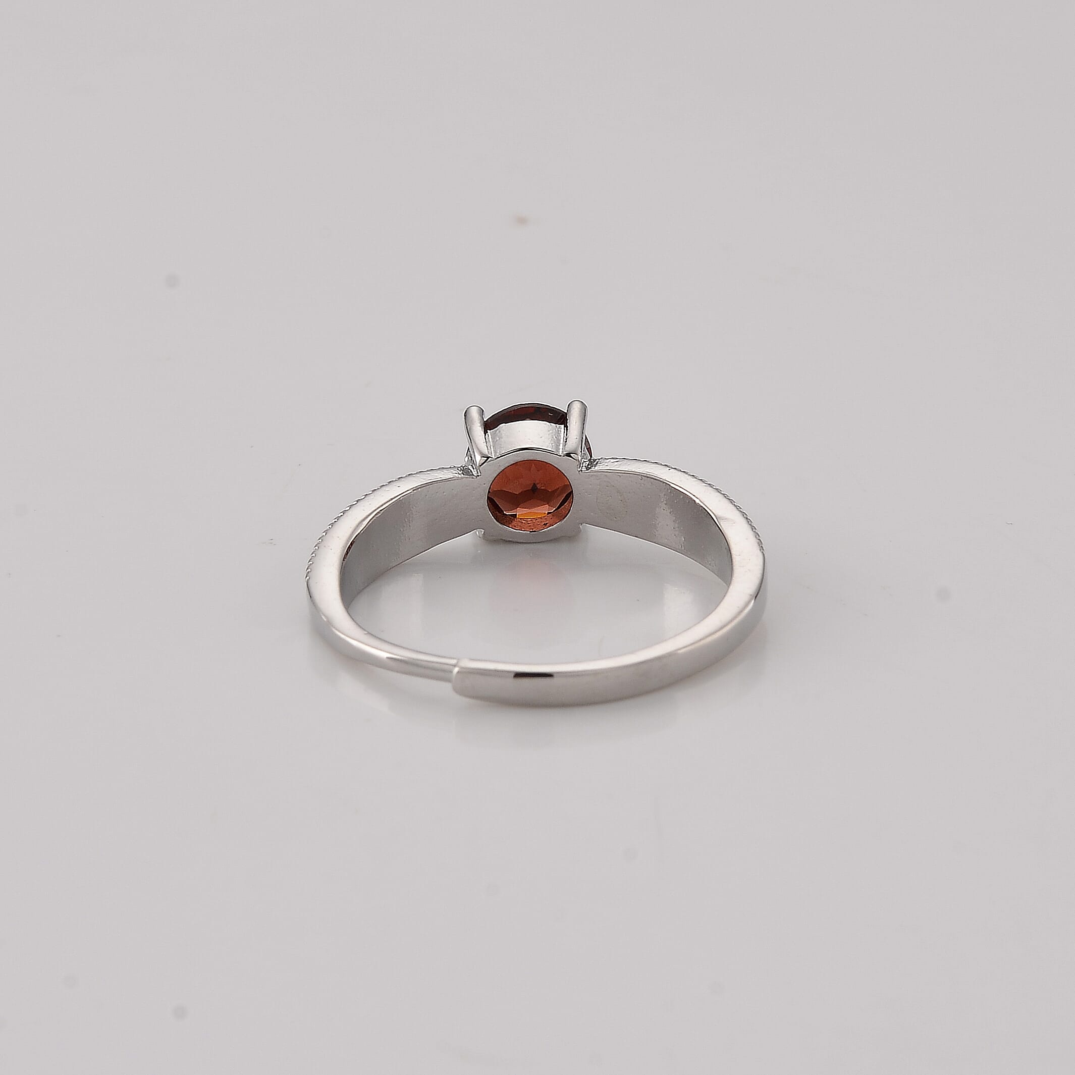 Mozambique Garnet Ring in Silvertone (Adjustable) 3.00 ctw