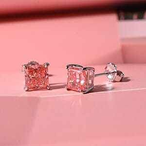 Luxuriant Lab Grown Pink Diamond VS 2.00 ctw Earrings in 10K White Gold