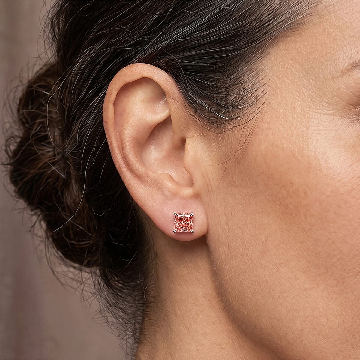 Luxuriant Lab Grown Pink Diamond VS 2.00 ctw Earrings in 10K White Gold image number 2
