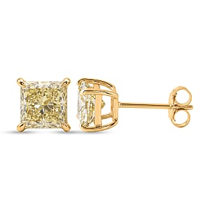 Luxuriant Lab Grown Yellow Diamond VS 2.00 ctw Earrings in 10K Yellow Gold 