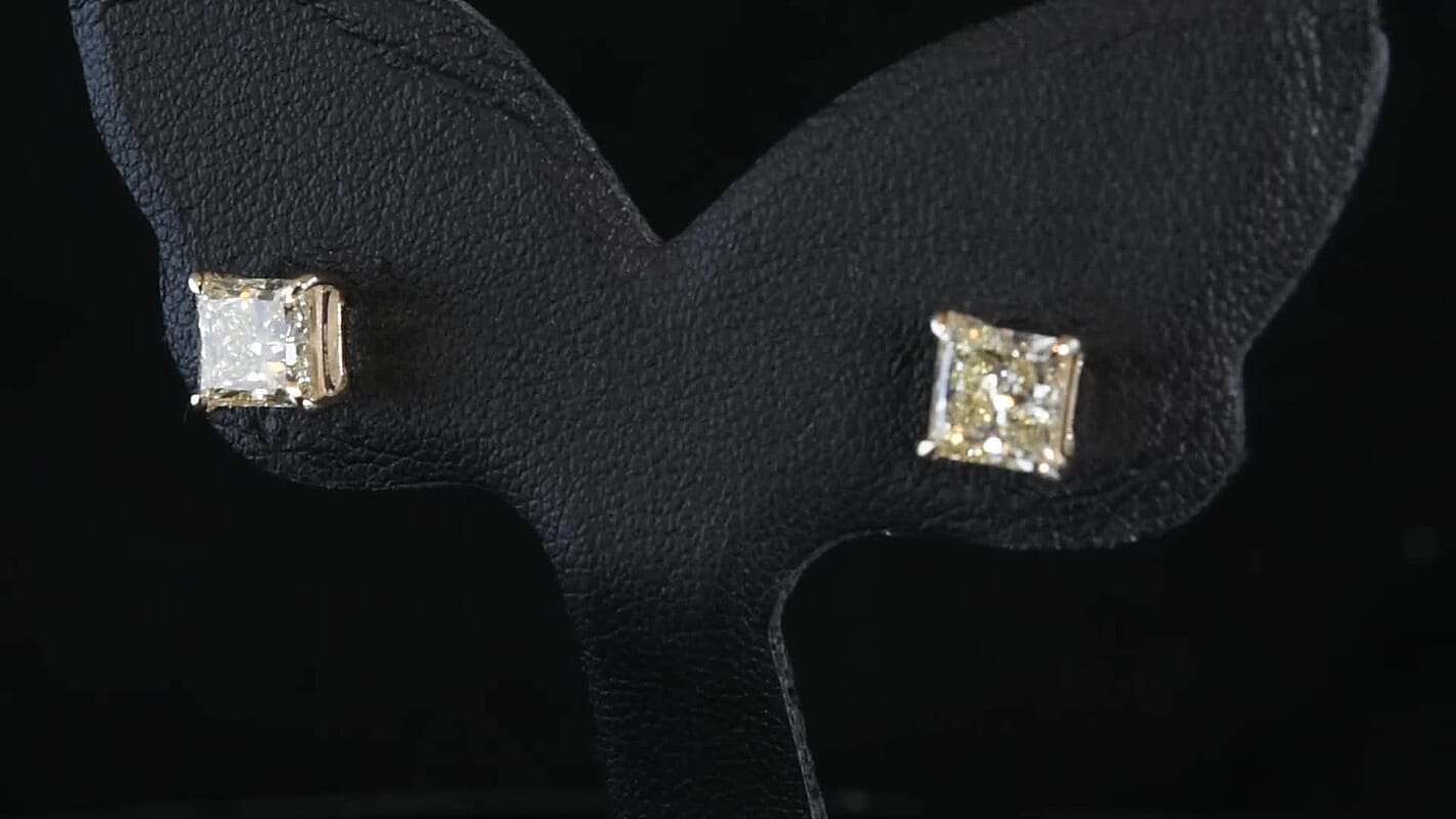 10K White Gold Luxuriant Lab Grown Pink Diamond VS Earrings 2.00 ctw