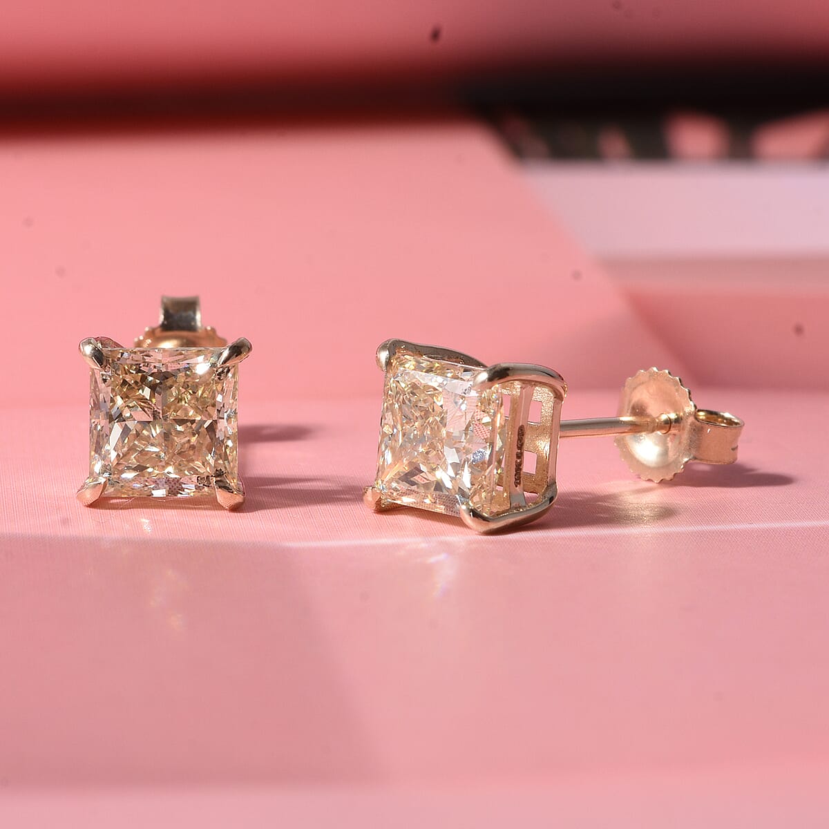 Luxuriant Lab Grown Yellow Diamond VS 2.00 ctw Earrings in 10K Yellow Gold  image number 1