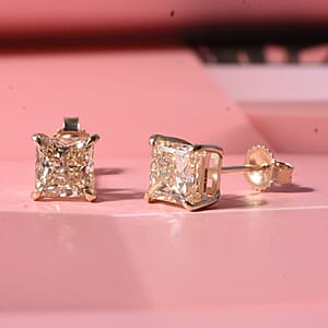 Luxuriant Lab Grown Yellow Diamond VS 2.00 ctw Earrings in 10K Yellow Gold 