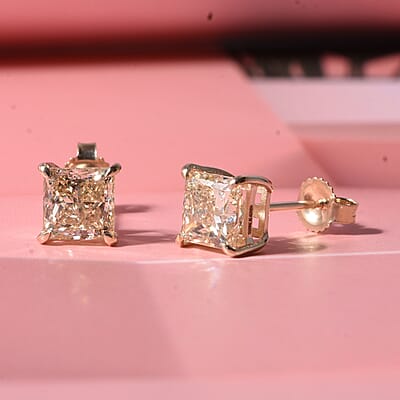 Luxuriant Lab Grown Yellow Diamond VS 2.00 ctw Stud Earrings in 10K Yellow Gold