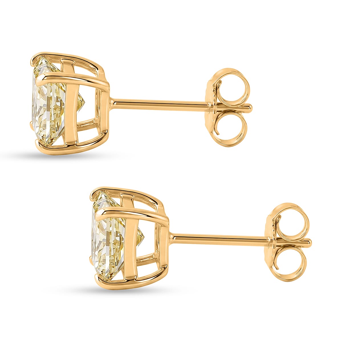 Luxuriant Lab Grown Yellow Diamond VS 2.00 ctw Earrings in 10K Yellow Gold  image number 3