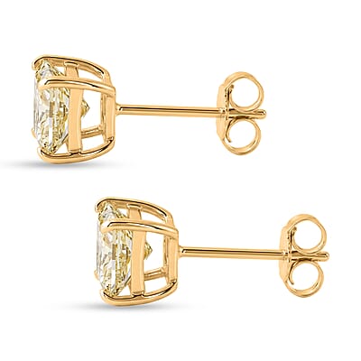 Luxuriant Lab Grown Yellow Diamond VS 2.00 ctw Stud Earrings in 10K Yellow Gold
