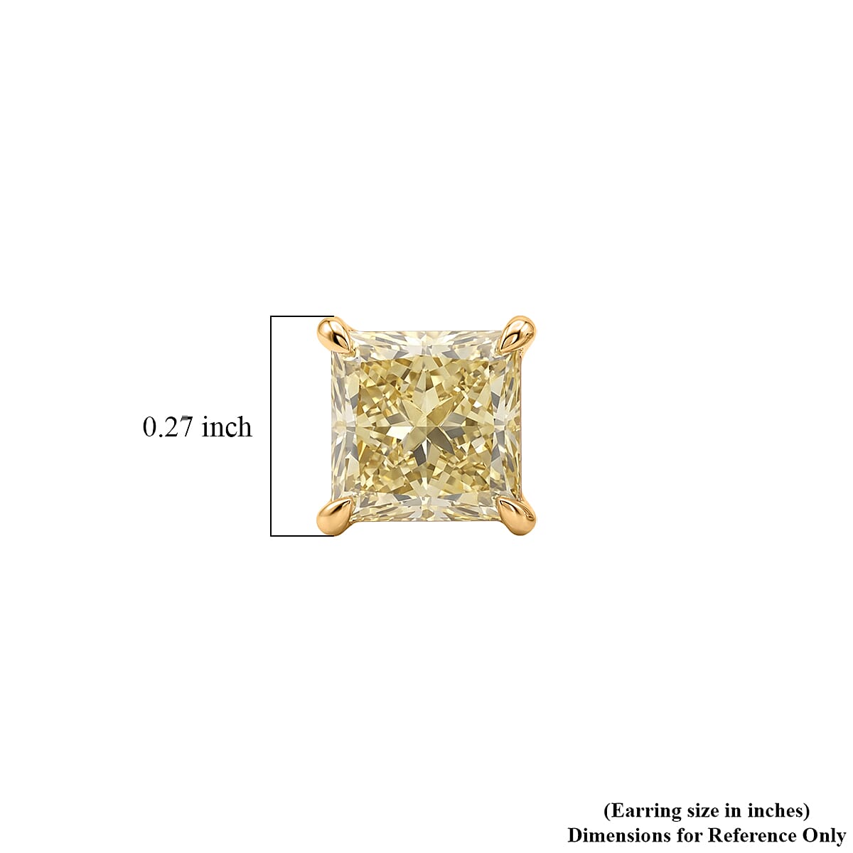 Luxuriant Lab Grown Yellow Diamond VS 2.00 ctw Earrings in 10K Yellow Gold  image number 4