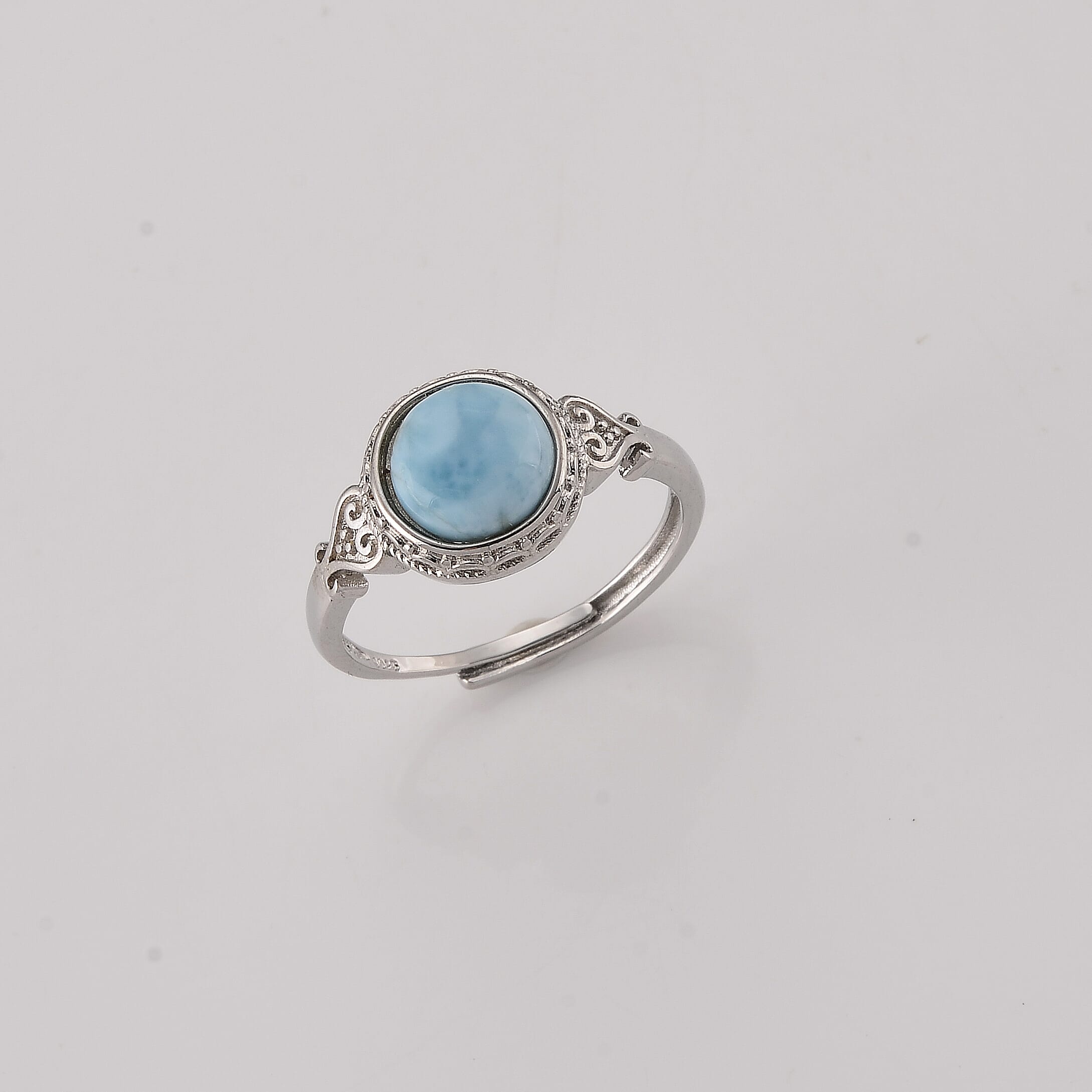 Larimar 10.00 ctw Ring in Silvertone