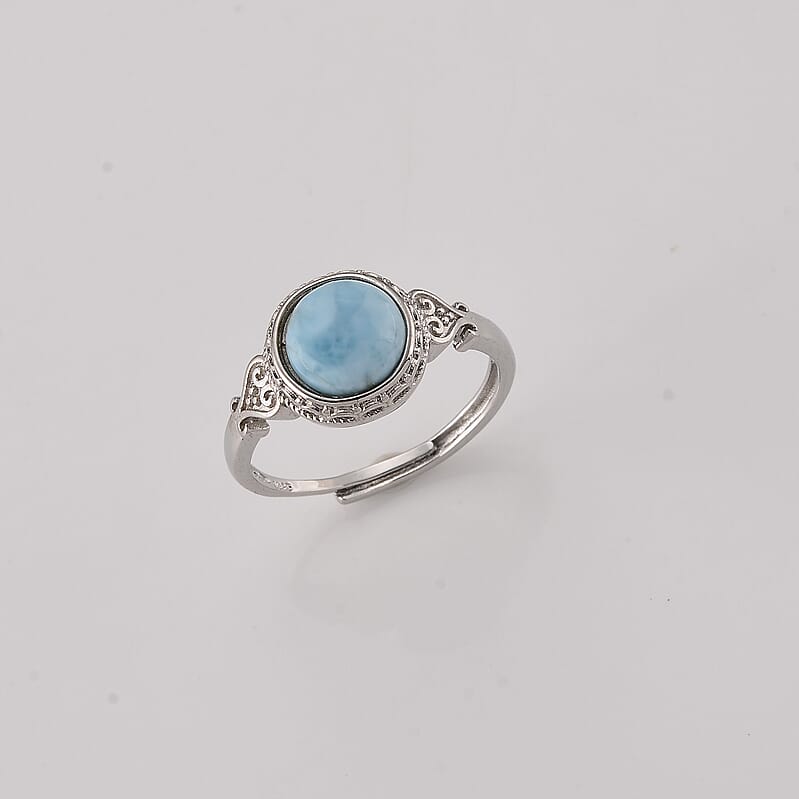 Larimar 10.00 ctw Ring in Silvertone