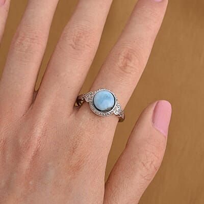 Larimar 10.00 ctw Ring in Silvertone