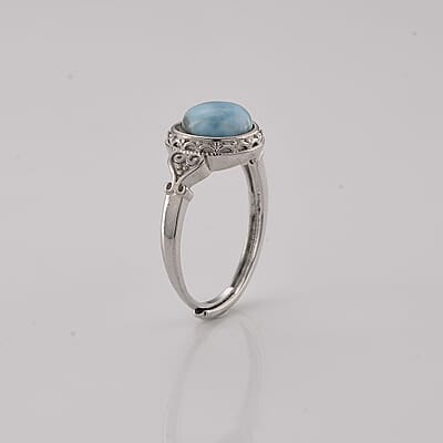 Larimar 10.00 ctw Ring in Silvertone