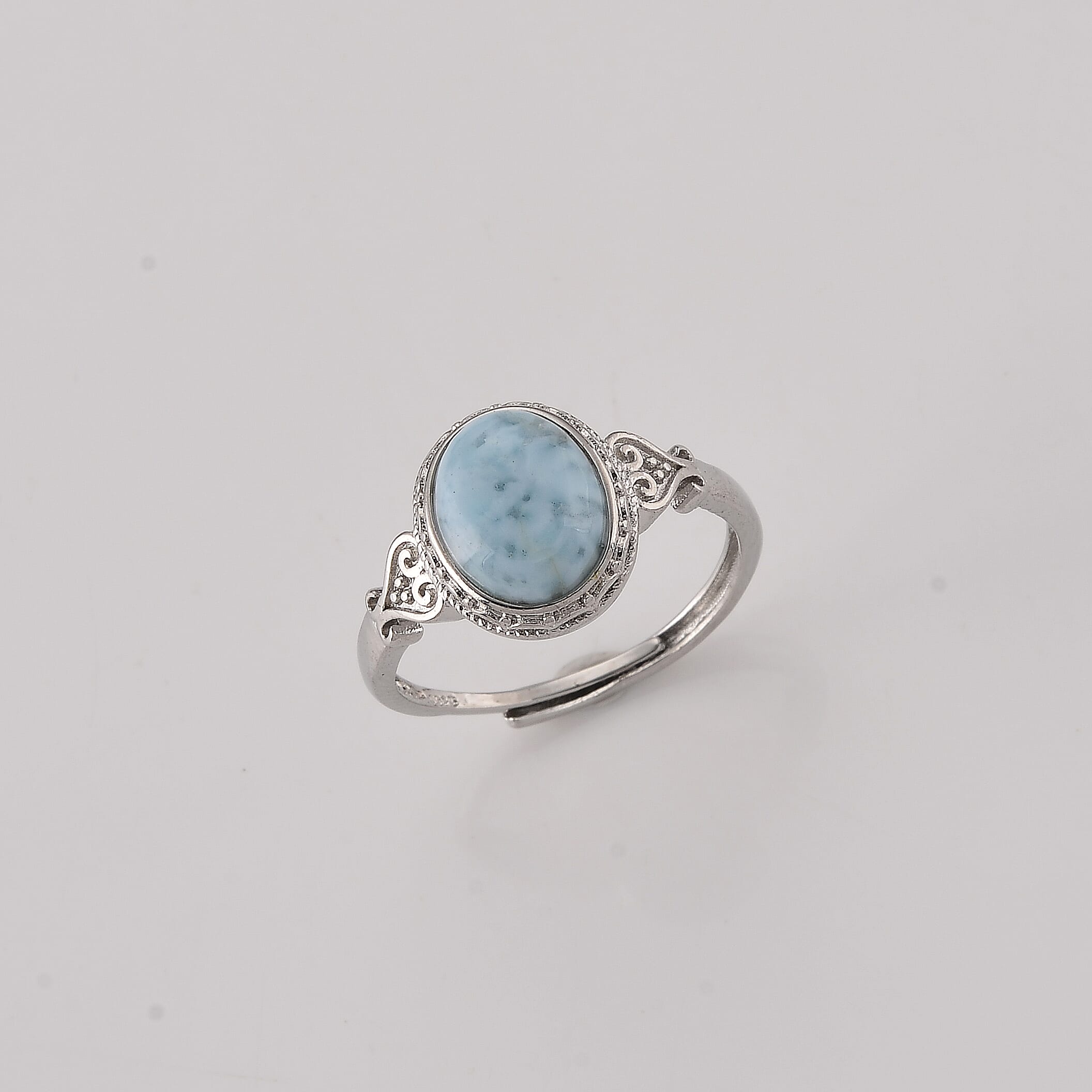 Larimar 10.00 ctw Ring in Silvertone
