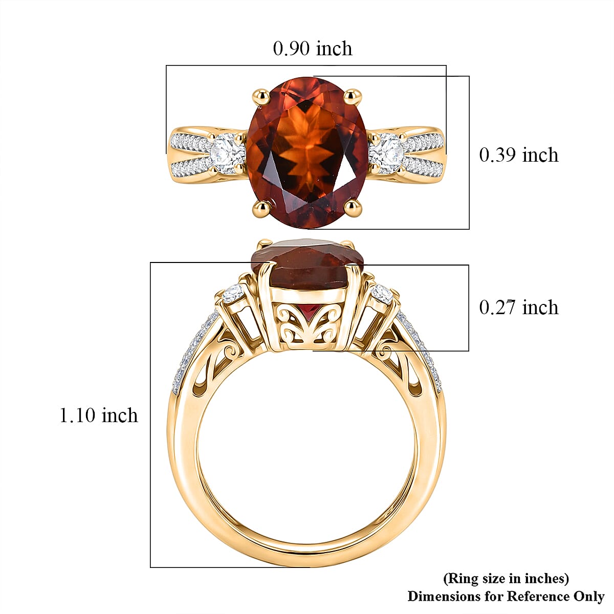 D'Joy AAA Santa Ana Madeira Citrine and Moissanite 3.70 ctw infinity Bloom Ring in 18K Vermeil Yellow Gold Over Sterling Silver (Size  10.0) image number 5