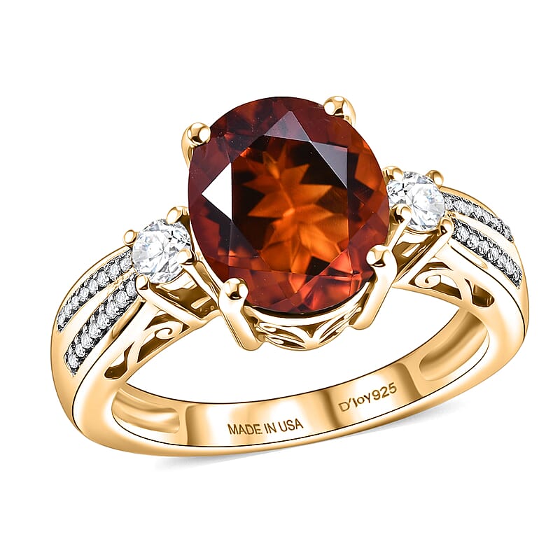 D'Joy AAA Santa Ana Madeira Citrine and Moissanite 3.70 ctw infinity Bloom Ring in 18K Vermeil Yellow Gold Over Sterling Silver (Size  6.0)