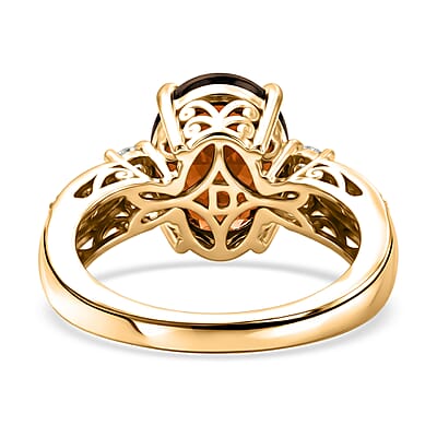 D'Joy AAA Santa Ana Madeira Citrine and Moissanite 3.70 ctw infinity Bloom Ring in 18K Vermeil Yellow Gold Over Sterling Silver (Size  6.0)