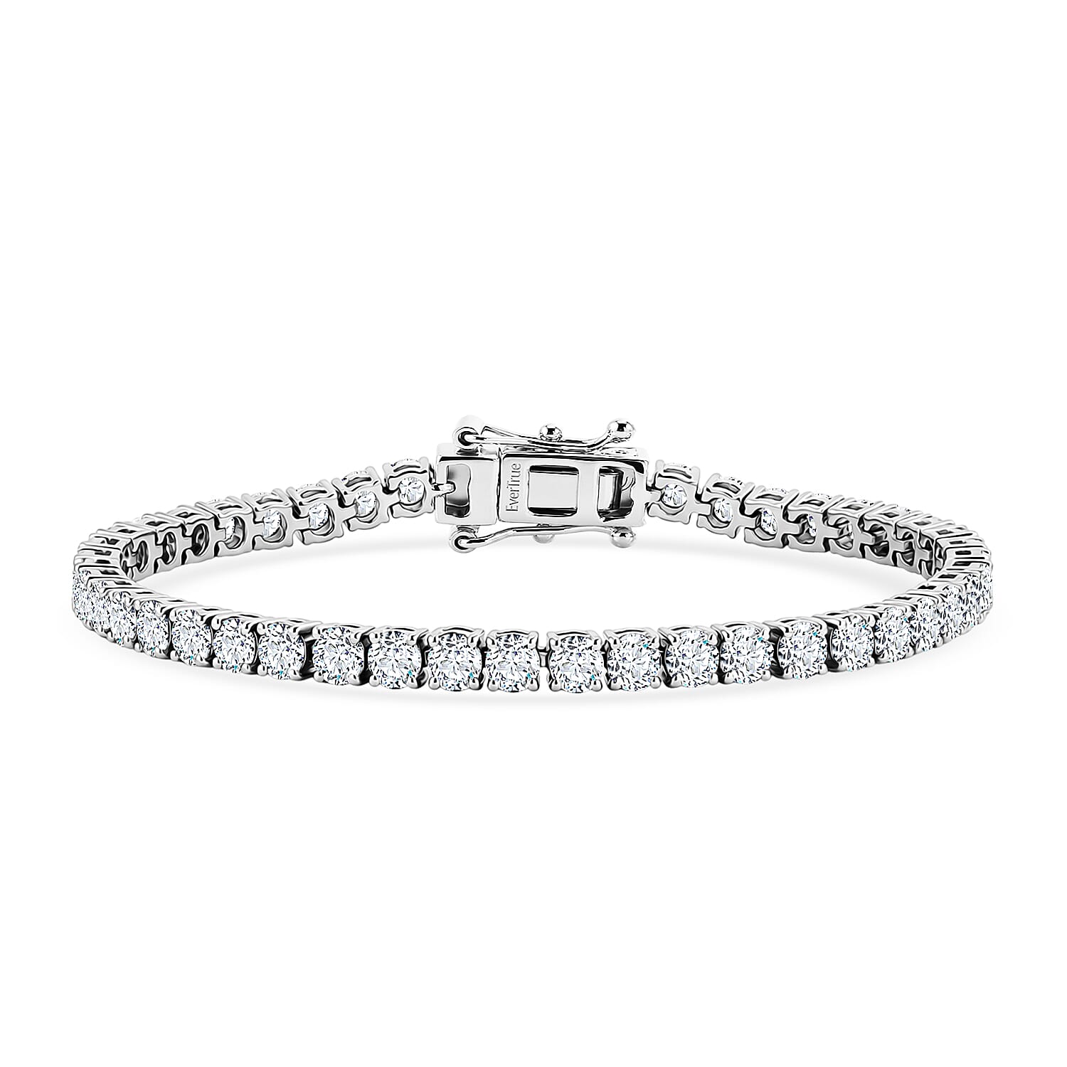 EverTrue Moissanite 4.80 ctw Tennis Bracelet in Platinum Bond (6.50 In)
