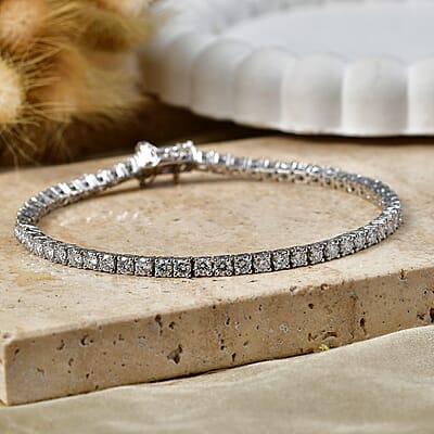 EverTrue Moissanite 4.80 ctw Tennis Bracelet in Platinum Bond (6.50 In)