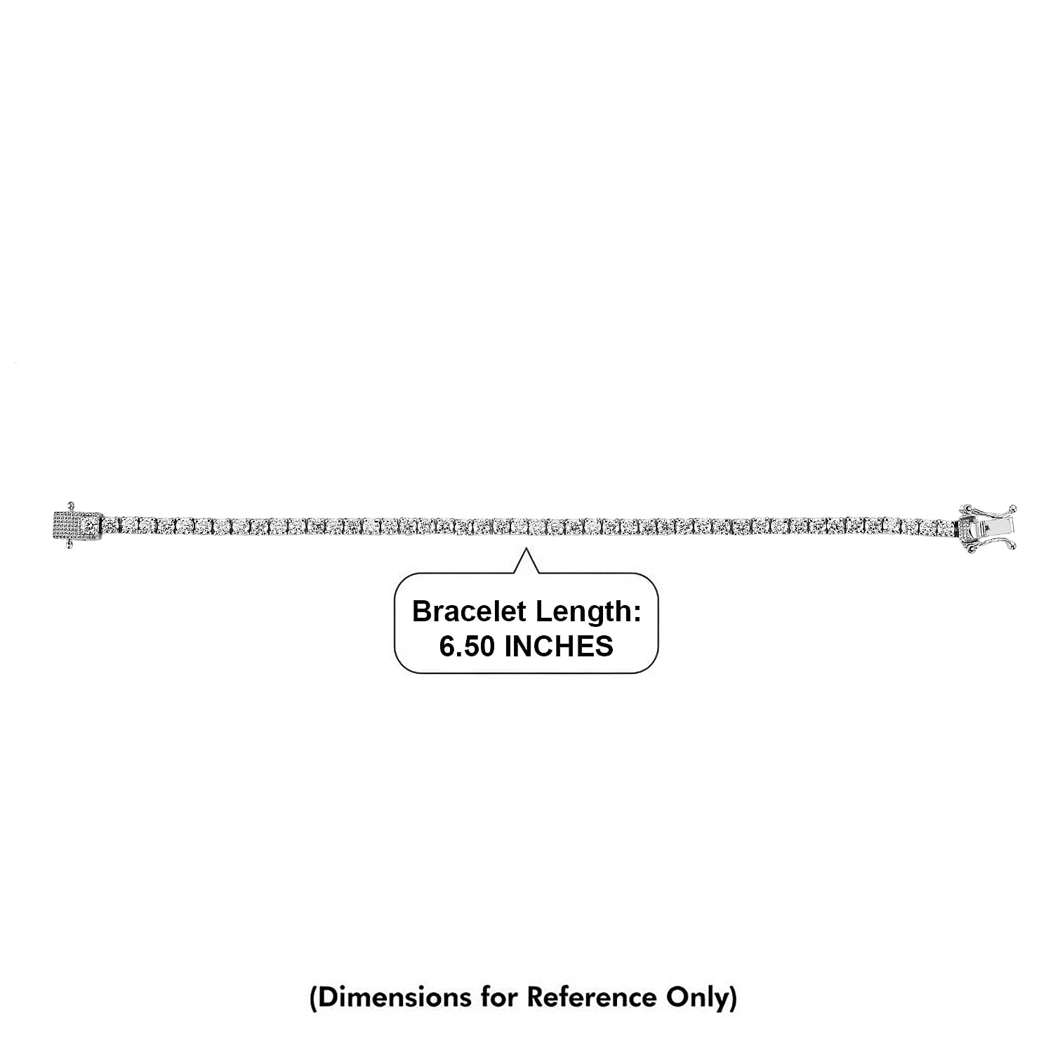 EverTrue Moissanite 4.80 ctw Tennis Bracelet in Platinum Bond (6.50 In)