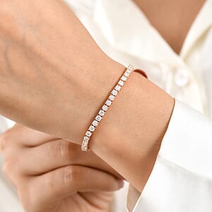 EverTrue Moissanite 4.80 ctw Tennis Bracelet in 18K Rose Gold Plated (6.50 In)