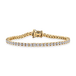 EverTrue Moissanite 4.80 ctw Tennis Bracelet in 18K Yellow Gold Plated (6.50 In)