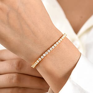 EverTrue Moissanite 4.80 ctw Tennis Bracelet in 18K Yellow Gold Plated (6.50 In)