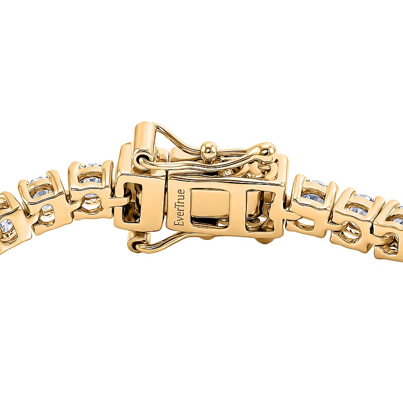EverTrue Moissanite 4.80 ctw Tennis Bracelet in 18K Yellow Gold Plated (6.50 In)