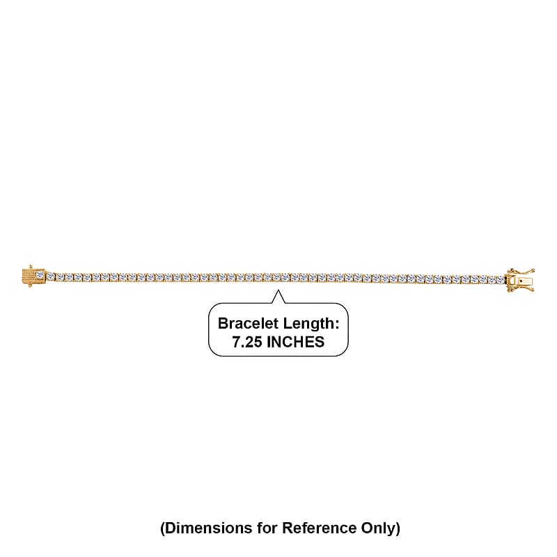 EverTrue Moissanite 4.80 ctw Tennis Bracelet in 18K Yellow Gold Plated (6.50 In)