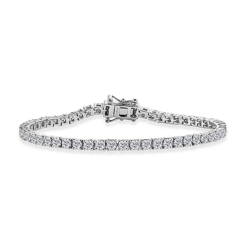 EverTrue Moissanite 5.30 ctw Tennis Bracelet in Platinum Bond (7.25 In)