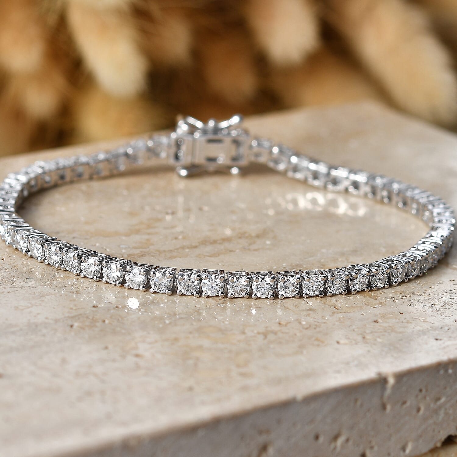 EverTrue Moissanite Bracelet in Platinum Bond (7.25 In) 5.30 ctw