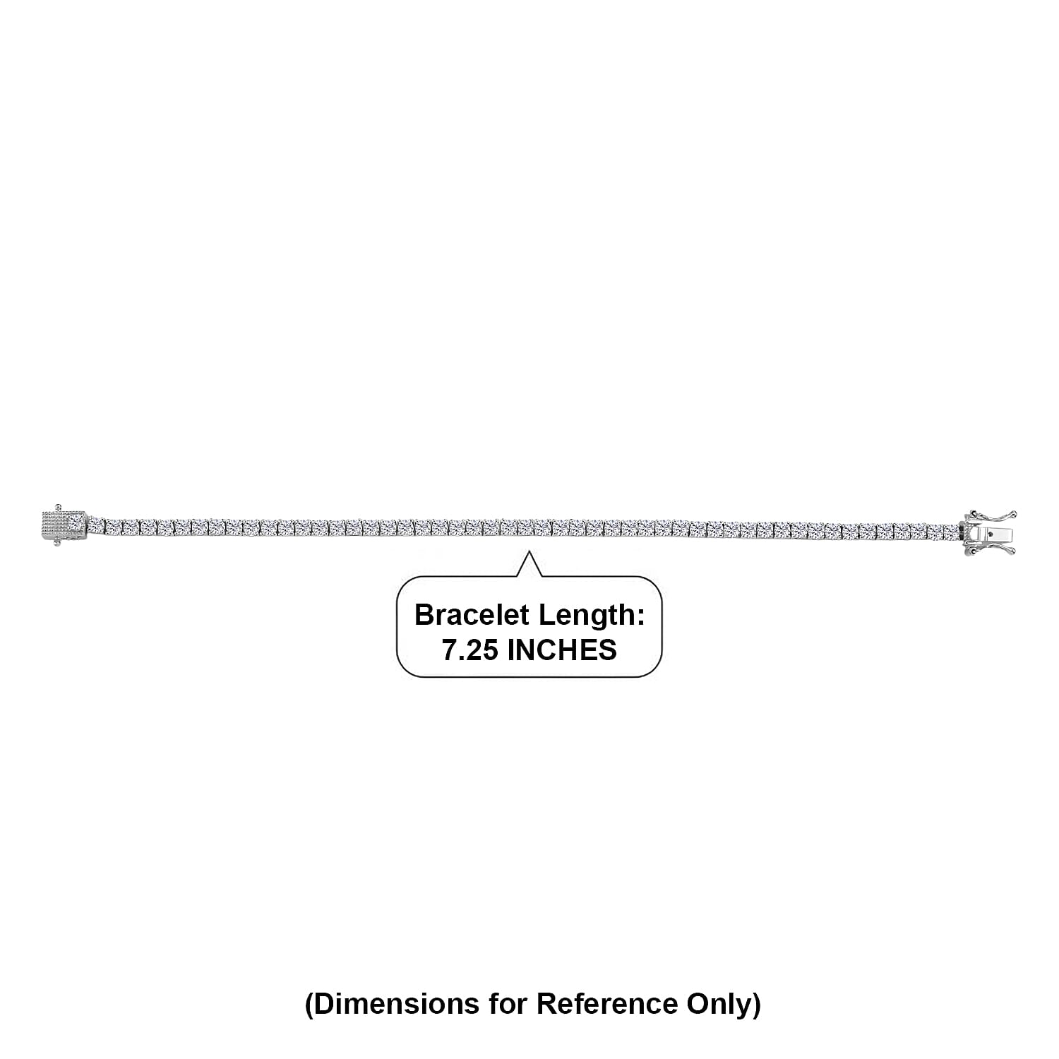 EverTrue Moissanite 5.30 ctw Tennis Bracelet in Platinum Bond (7.25 In)