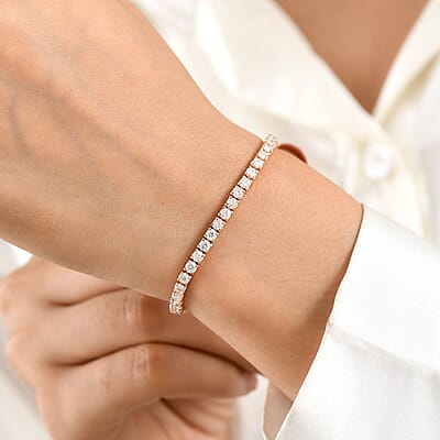 EverTrue Moissanite 5.30 ctw Tennis Bracelet in 18K Rose Gold Plated (7.25 In)