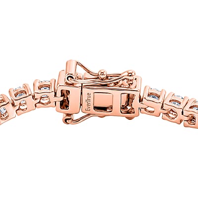 EverTrue Moissanite 5.30 ctw Tennis Bracelet in 18K Rose Gold Plated (7.25 In)