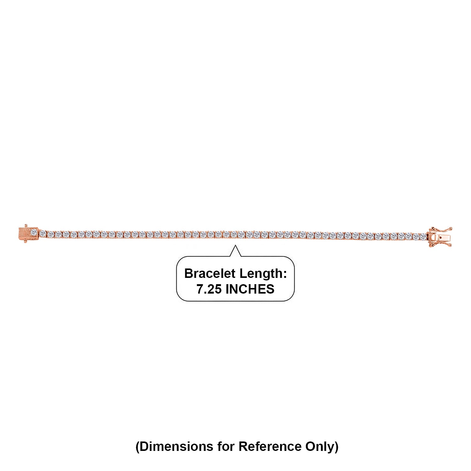 EverTrue Moissanite 5.30 ctw Tennis Bracelet in 18K Rose Gold Plated (7.25 In)