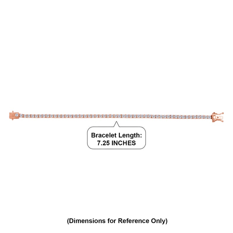 EverTrue Moissanite 5.30 ctw Tennis Bracelet in 18K Rose Gold Plated (7.25 In)